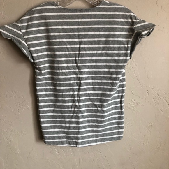 J.Crew Factory Gray White Striped Striped Shirt - Picture 8 of 8